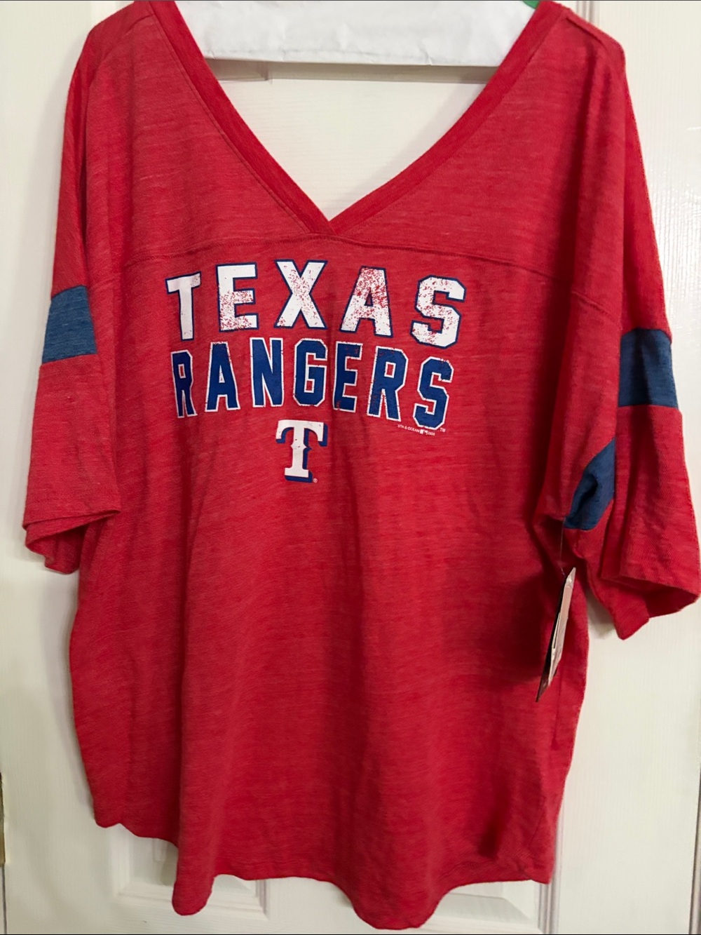 Texas Rangers Red V-Neck Tee